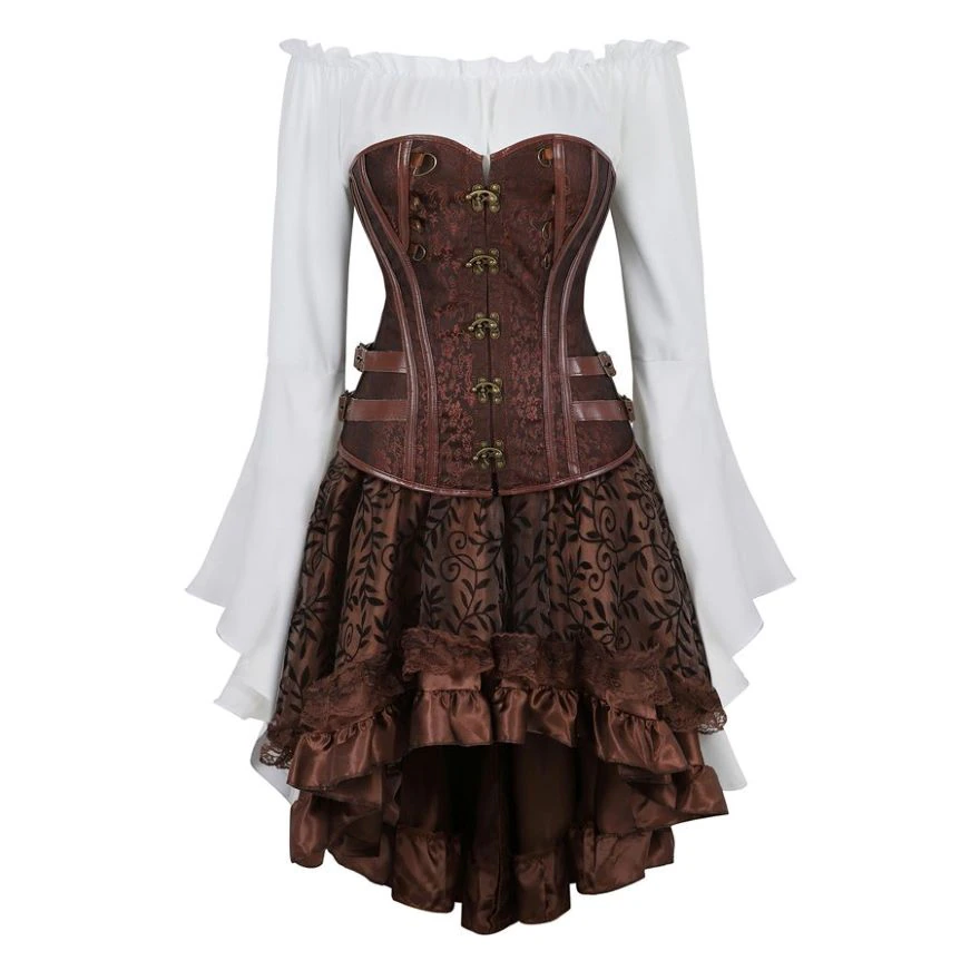 Funki Findz | Dresses | Women's Steampunk Top Corset Skirt Set