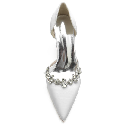 Funki Findz | Shoes | Women's Satin Crystal Block Bridal Shoes