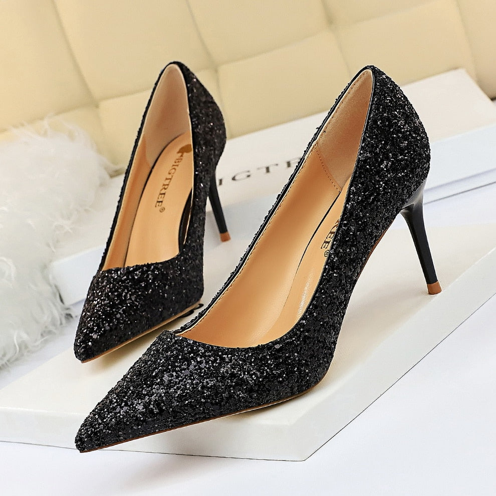 Funki Findz | Shoes | Women's High Heel Glitter Prom Pumps