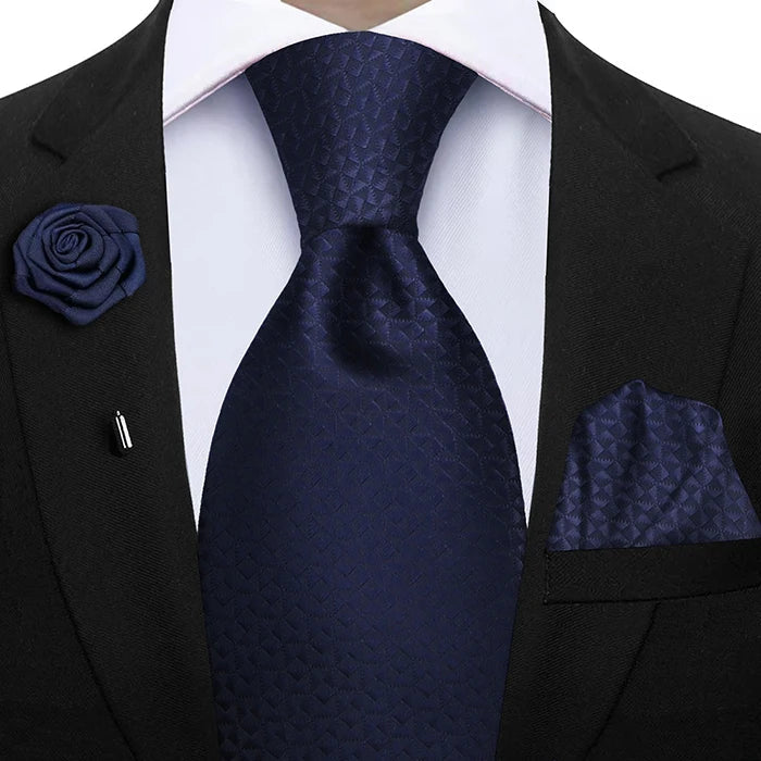 Funki Findz | Neckties | Mens 3Pcs Tie Set | Tie Hanky Corsage