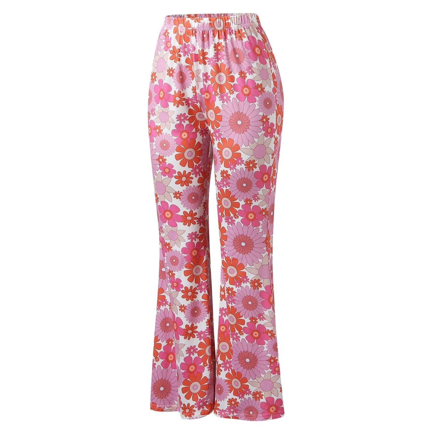 Funki Findz | Pants | Women's Funky Floral Boho Flared Trousers