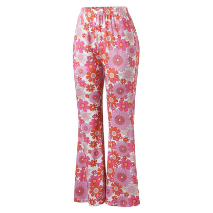 Funki Findz | Pants | Women's Funky Floral Boho Flared Trousers