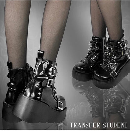 Funki Findz | Boots | Women's Gothic Platform Wedge Boots