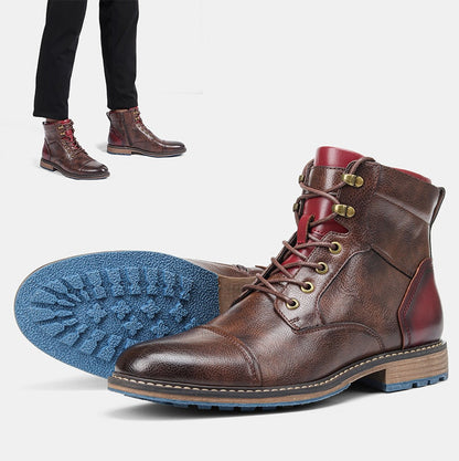 Funki Findz | Boots | Men's Faux Leather Retro Ankle Dress Boot