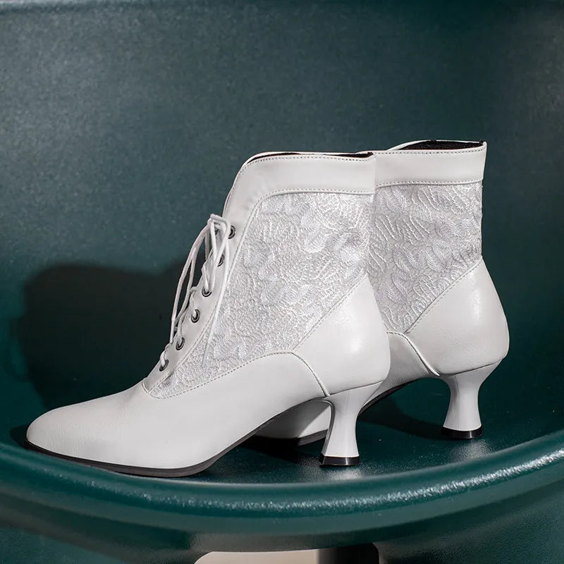 Funki Findz | Boots | Women's Kitten Heel Victorian Granny Boot