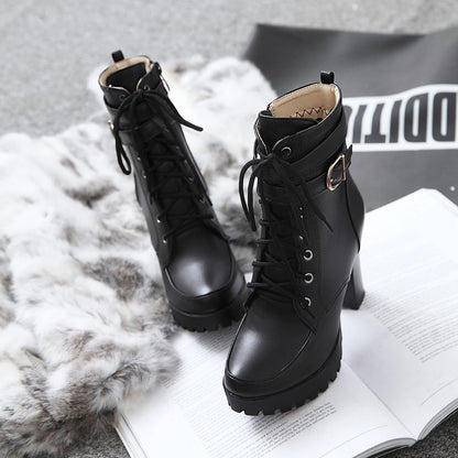Funki Findz | Boots | Women's Block Heel Buckle Strap Ankle Boots