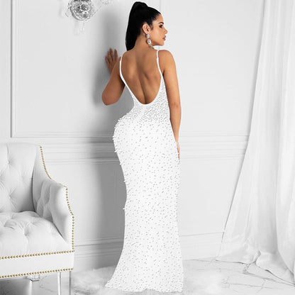 Funki Findz | Dresses | Women's Beaded Pearl Bodycon Dress