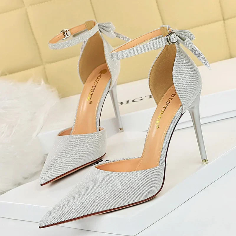 Funki Findz | Shoes | Women's Glitter Bow Knot Strappy Heels