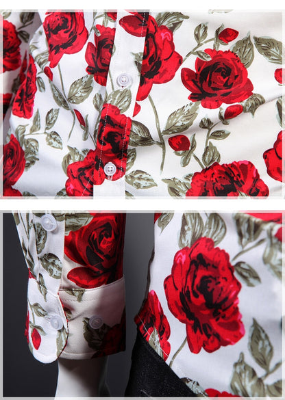 Funki Findz | Shirts | Men's Floral Print Long Sleeved Dress Shirt