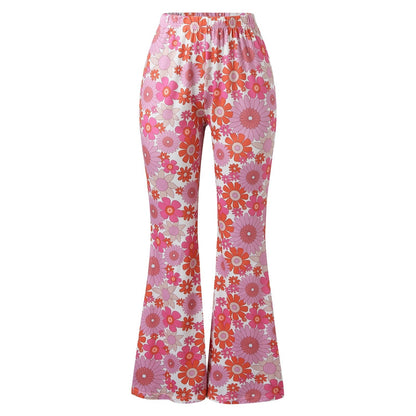 Funki Findz | Pants | Women's Funky Floral Boho Flared Trousers