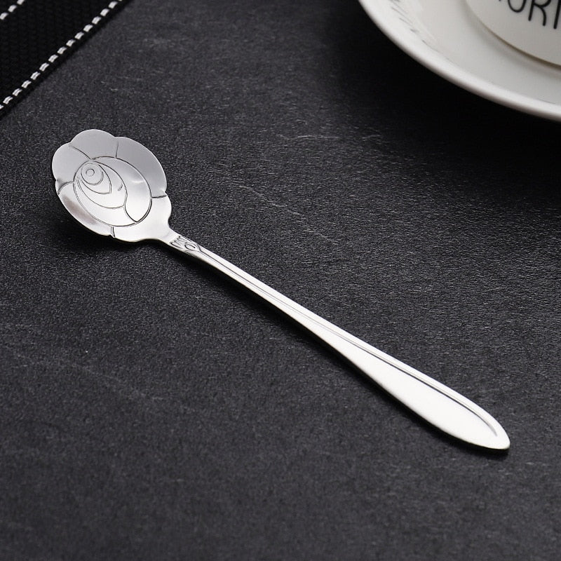 Funki Findz | Spoons | Vintage Gold Flower Coffee Spoons 8 Pcs