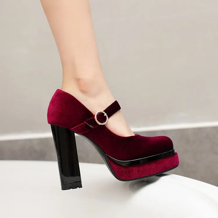 Funki Findz | Shoes | Women's Luxury Velour Mary Jane Pumps