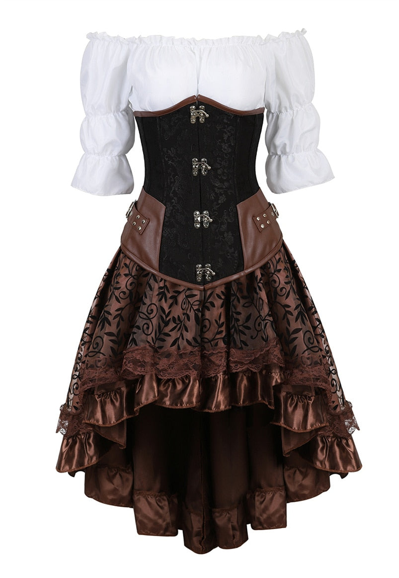 Funki Findz | Dresses | Women's Steampunk Top Corset Skirt Set