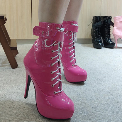 Funki Findz | Boots | Women's Padlock High Stiletto Ankle Boots