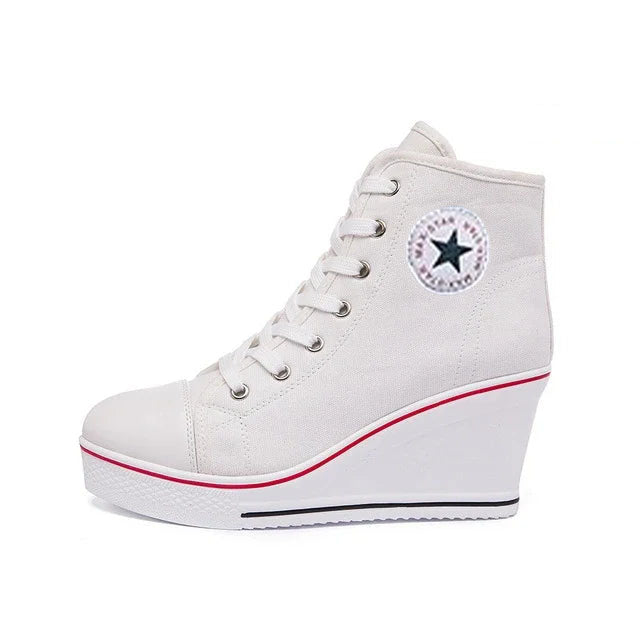 Funki Findz | Boots | Women's Canvas Ankle Wedge Sneaker