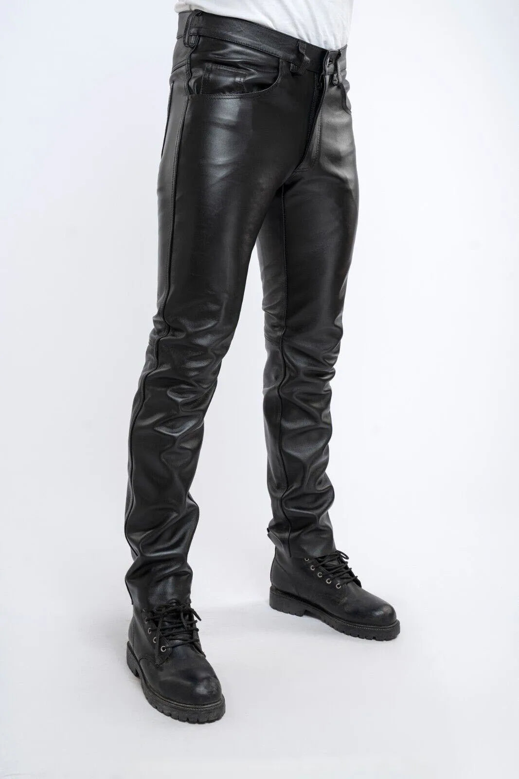 Funki Findz | Pants | Men's Faux Leather Slim Fit Biker Pants