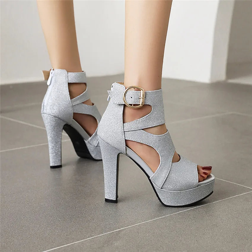 Funki Findz | Shoes | Women's Glitter Gladiator Platform Sandals