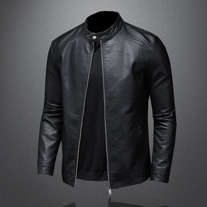 Funki Findz | Jackets | Men's Faux Leather Biker Jacket | Slim Fit