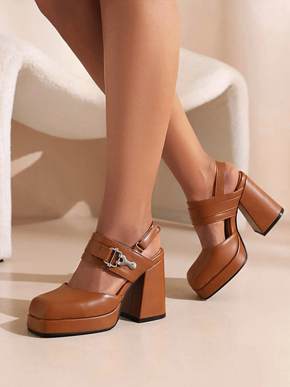 Funki Findz | Shoes | Women's High Stylish Chunky Dress Shoes