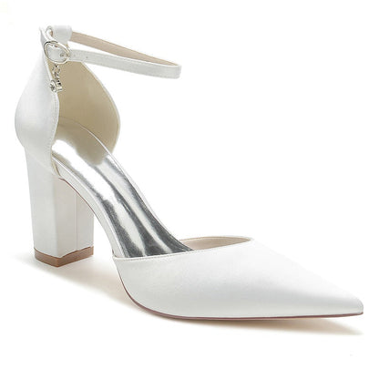 Funki Findz | Shoes | Women's Satin Block Heel Wedding Shoes