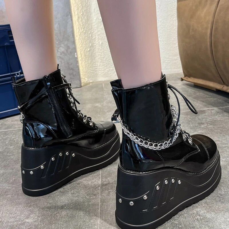 Funki Findz | Boots | Women's Gothic Punk Platform Ankle Boots