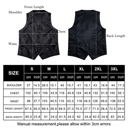 Funki Findz | Vests | Men's Formal 5 Pcs Silk Waistcoat Tie Sets