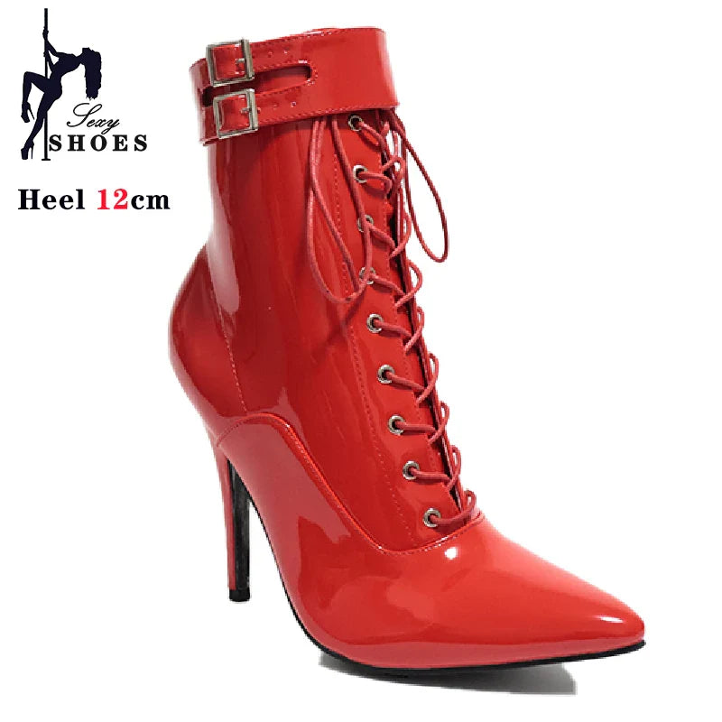 Funki Findz | Boots | Women's Patent Pointed Toe Ankle Boots