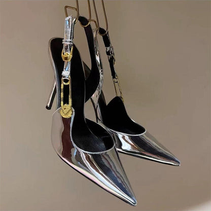 Funki Findz | Shoes | Women's Metallic Beaded High Slingbacks