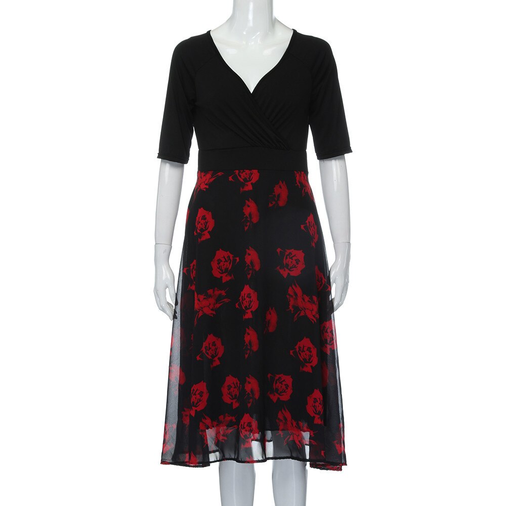 Funki Findz | Dresses | Women's Floral Chiffon Midi Wrap Dress