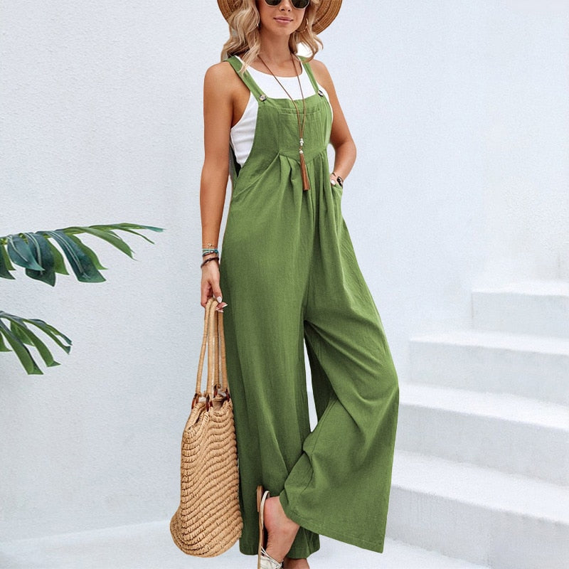 Funki Findz | Pants | Women's Casual Wide Leg Pantsuit Overalls