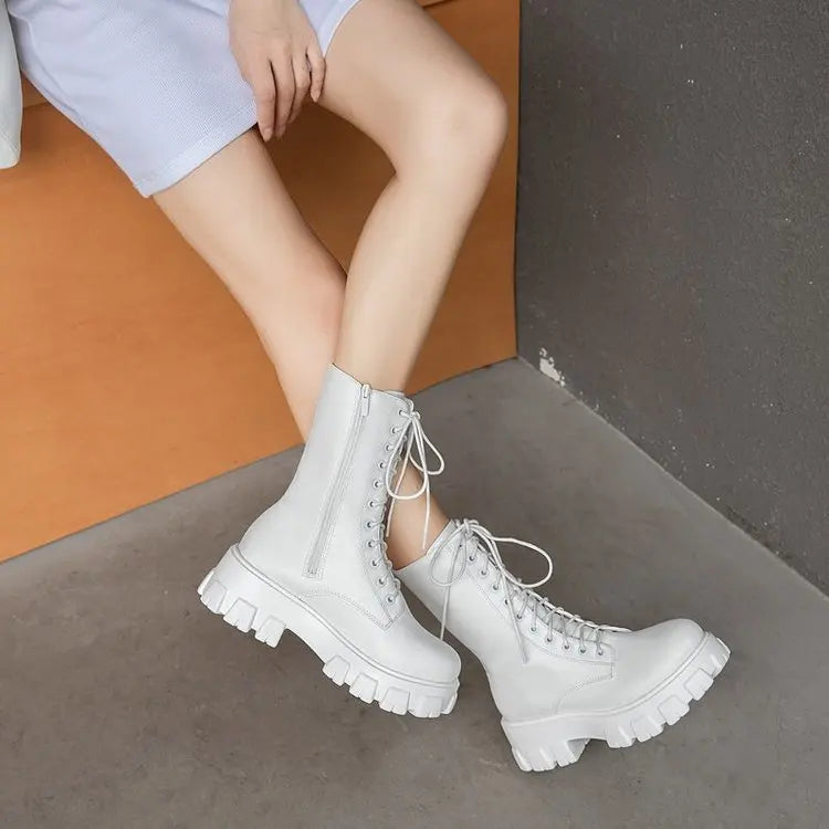 Funki Findz | Boots | Women's Platform Chunky Heel Ankle Boot