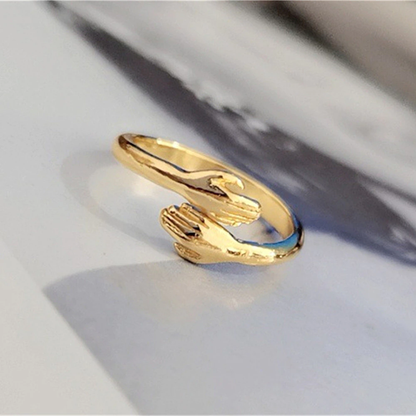 Funki Findz | Rings | Unisex Adjustable Holding Hands Hug Ring