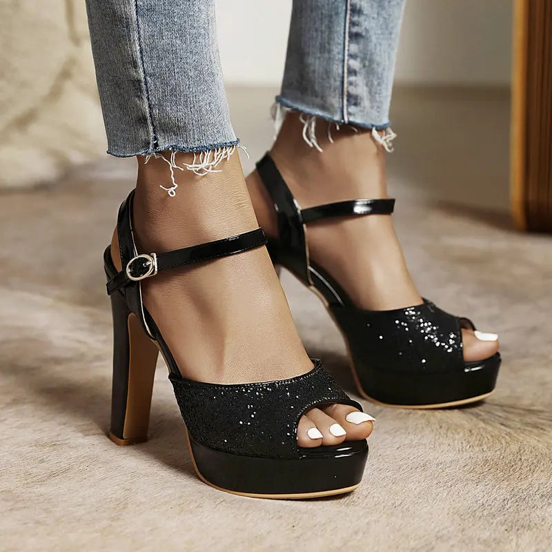 Funki Findz | Shoes | Women's Gold Silver High Chunky Sandals