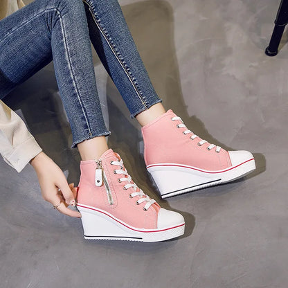Funki Findz | Boots | Women's High Platform Zipper Sneakers