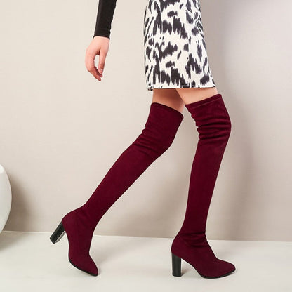 Funki Findz | Boots | Women's Over Knee High Block Heel Boots
