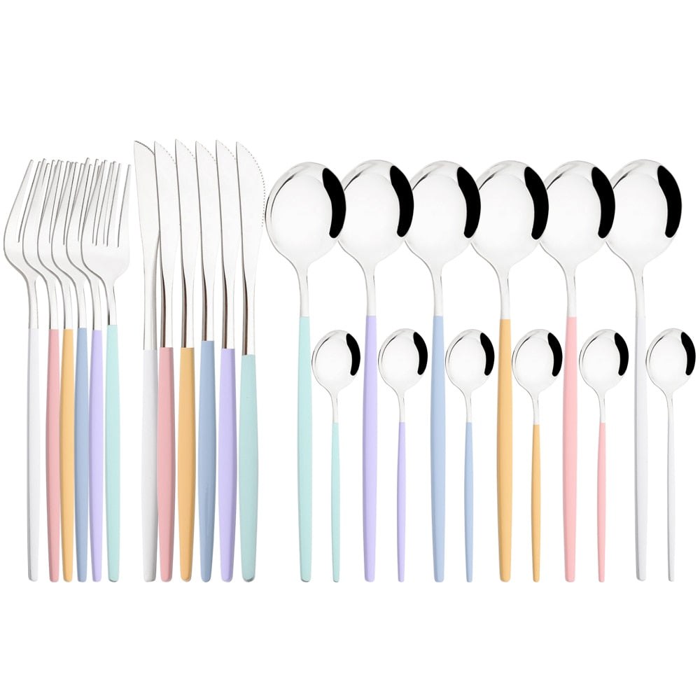 Funki Findz | Cutlery Sets | Gold Stainless Steel Mirror Polish 24 Set