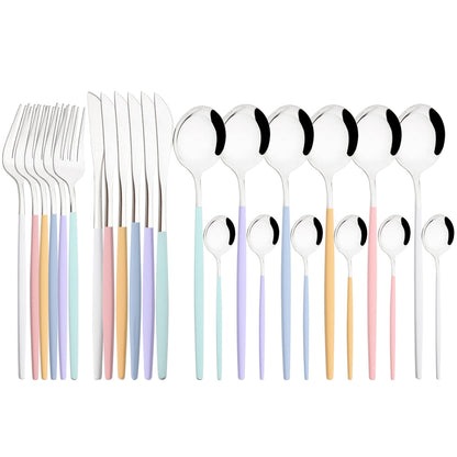 Funki Findz | Cutlery Sets | Gold Stainless Steel Mirror Polish 24 Set