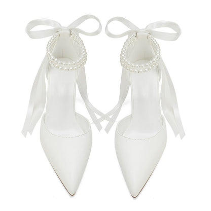 Funki Findz | Shoes | Women's Satin and Pearl Wedding Shoes