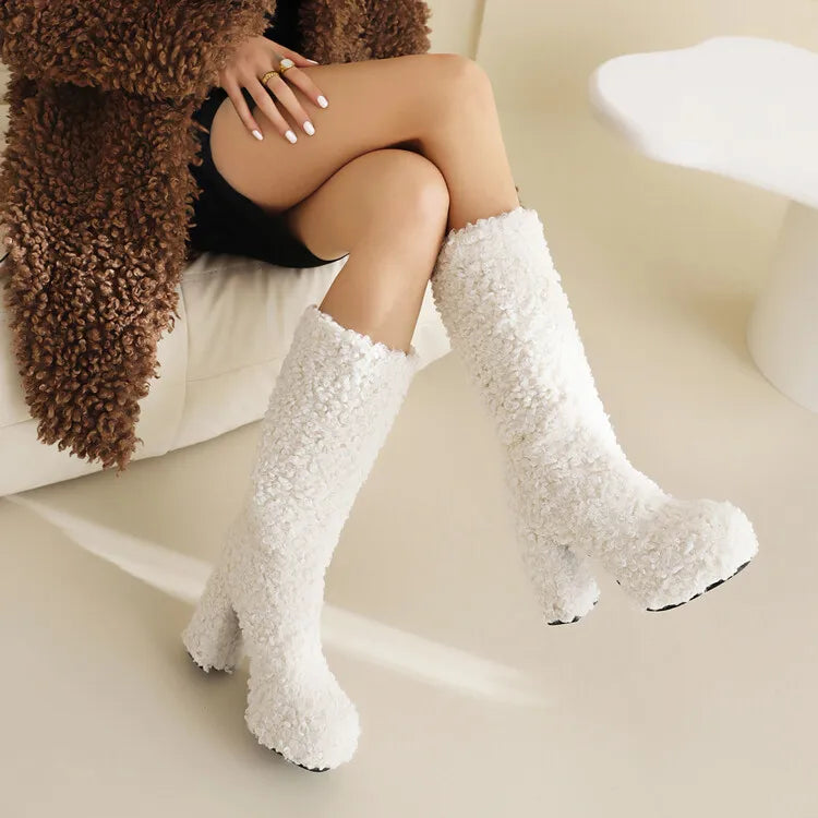 Funki Findz | Boots | Women's Fuzzy Faux Wool Platform Boots