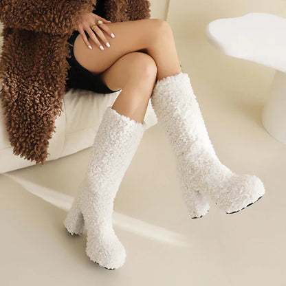 Funki Findz | Boots | Women's Fuzzy Faux Wool Platform Boots
