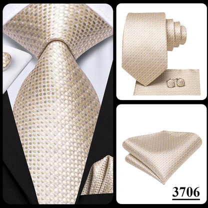 Funki Findz | Neckties | Men's Champagne Gold Silk Tie 3Pcs Set