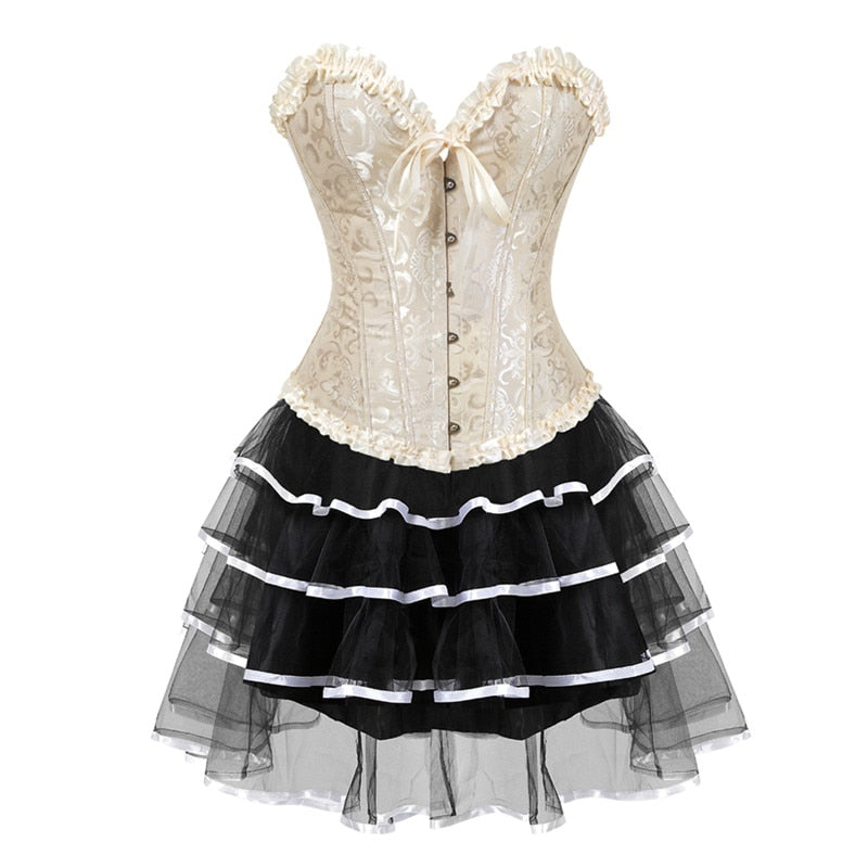 Funki Findz | Dresses | Women's Victorian Corset Dress 2Pcs Set