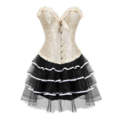Funki Findz | Dresses | Women's Victorian Corset Dress 2Pcs Set