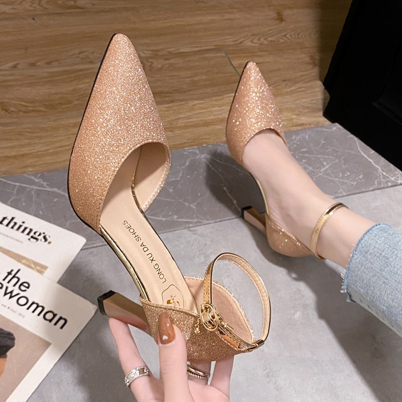 Funki Findz | Shoes | Women's Sparkly Gold Silver Bridal Heels