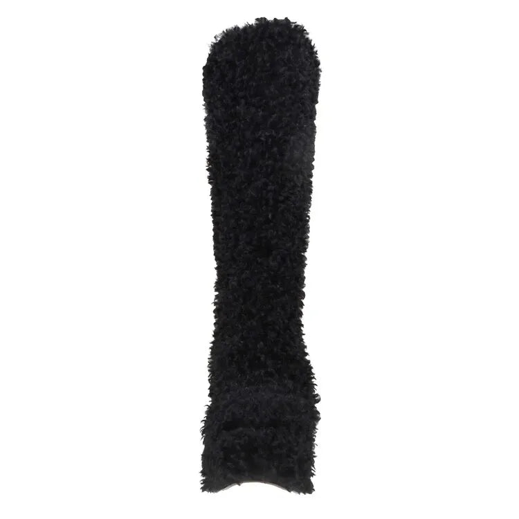 Funki Findz | Boots | Women's Fuzzy Faux Wool Platform Boots