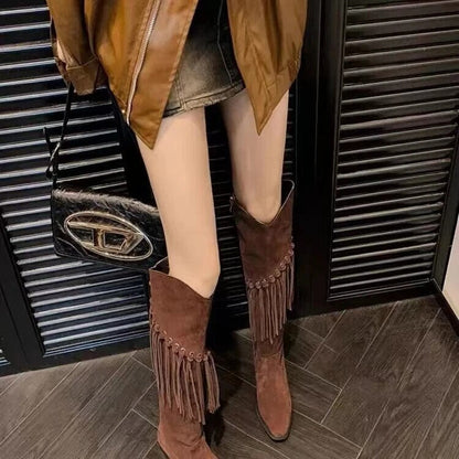 Funki Findz | Boots | Women's Suede Leather Fringe Boots