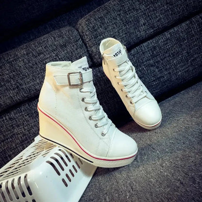 Funki Findz | Boots | Women's High Top Platform Wedge Sneaker
