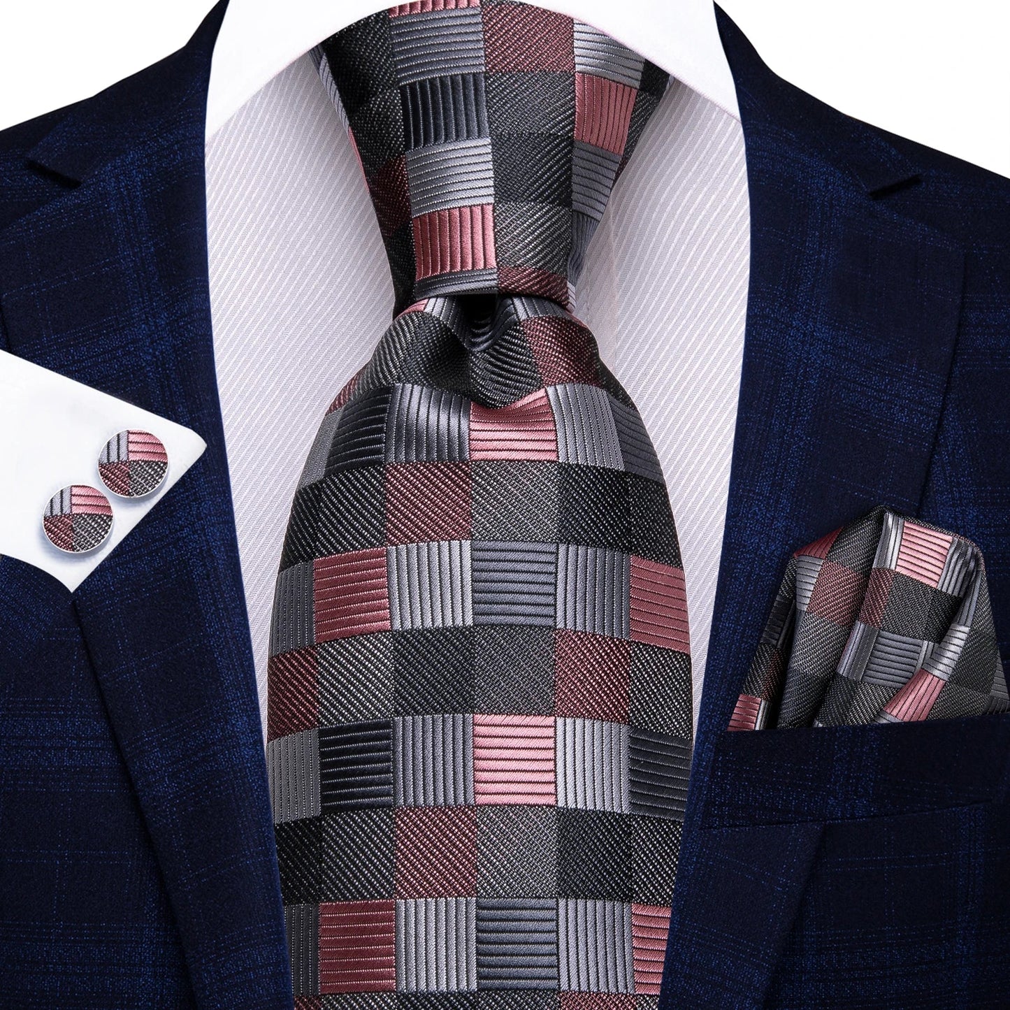Funki Findz | Neckties | Men's Elegant Silk Wedding 3Pcs Tie Set