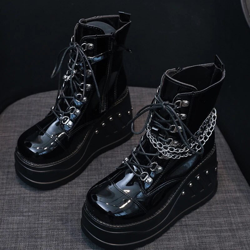 Funki Findz | Boots | Women's Gothic Punk Platform Ankle Boots