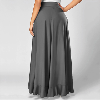 Funki Findz | Skirts | Women's Elegant Long Ruffled Skirt Pants